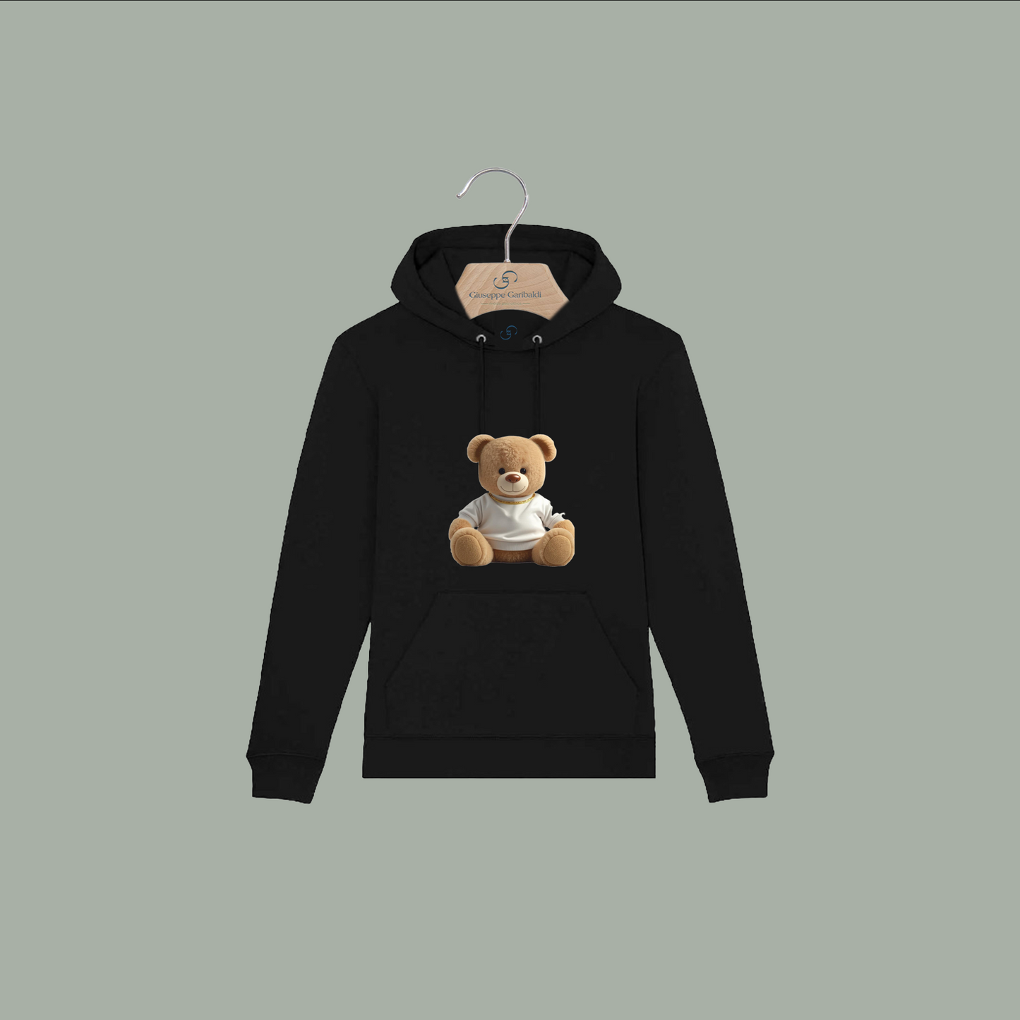 Felpa nera (con cappuccio) “Teddy Mood”