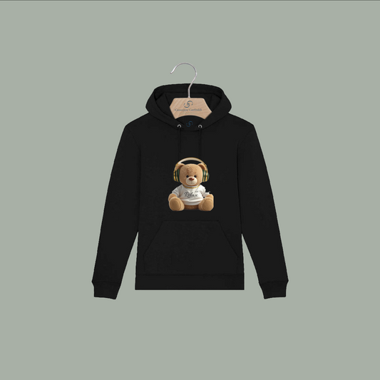 Felpa nera (con cappuccio) “Teddy Relax”