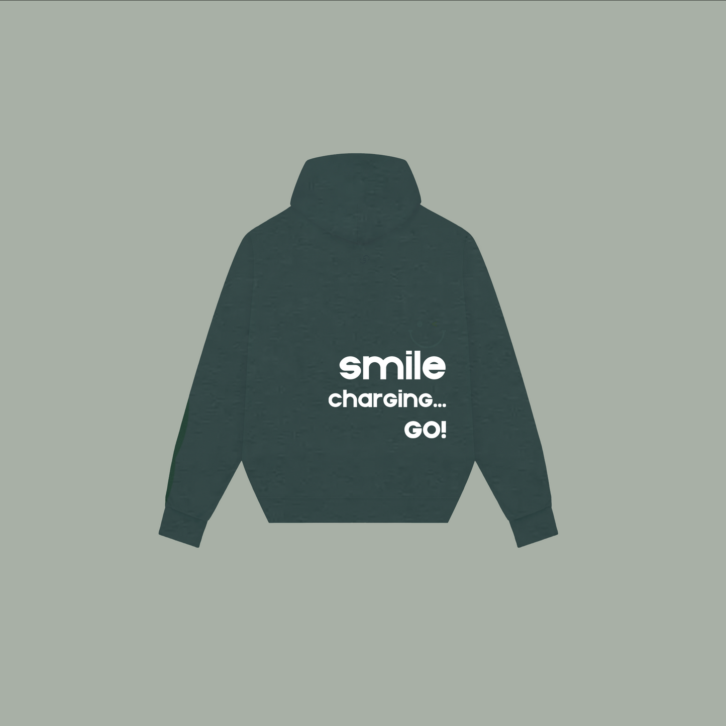 Felpa “Smile Charging… GO!" (con cappuccio)
